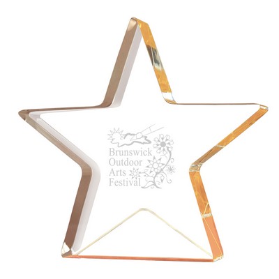 Engraved Gold Star Shimmer Acrylic