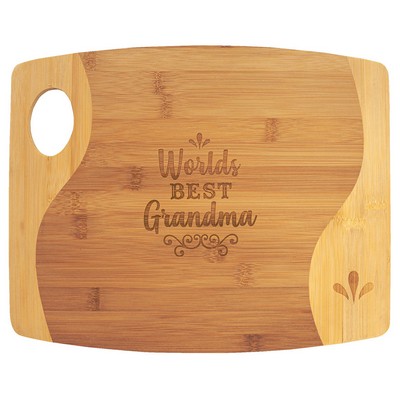 x 5/16" Bamboo Two Tone Cutting Board with Handle