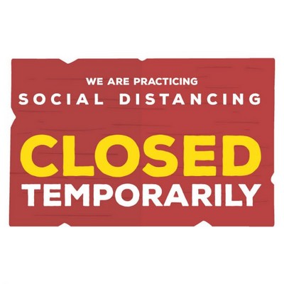 Vinyl Banner Rectangular COVID-19 Signs - Closed Temporarily - 96"W x 60"H Single Side Print