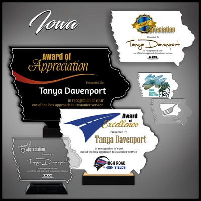 13" Iowa Black Budget Acrylic Award