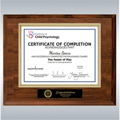 Cherry Wood And Gold Certificate Frame (12" x 15")