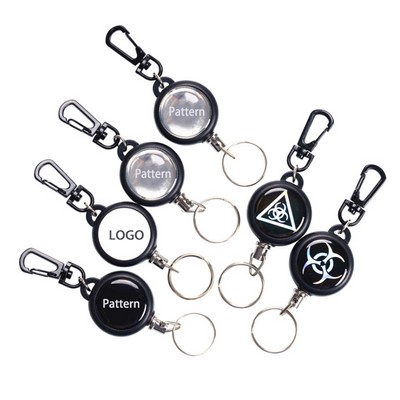 Badge Reel With Carabiner Retractable Key Chain