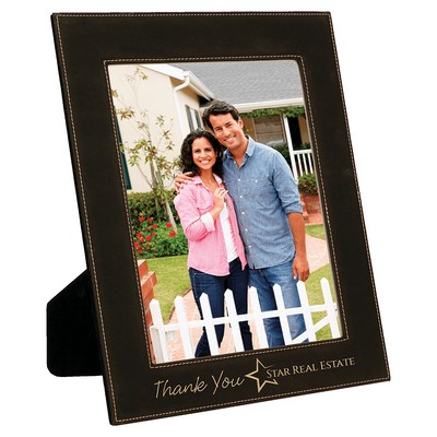 8" x 10" Black/Gold Leatherette Photo Frame