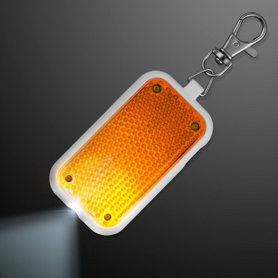 Clip-On Light Orange Safety Blinkers, Keychain Flashlight - BLANK