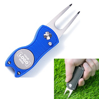 Golf Divot Repair Tool Foldable Divot Turf Fork