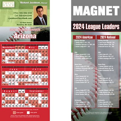 Arizona Pro Baseball Schedule Magnet (3 1/2"x8 1/2")