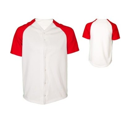 Adult Cool Mesh Pro-Style Full Button Jersey w/Contrasting Sleeve