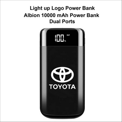 Albion Light Up Logo Power Bank, 10000 mAh, Dual Ports 10000 mAh No Extra Tariff