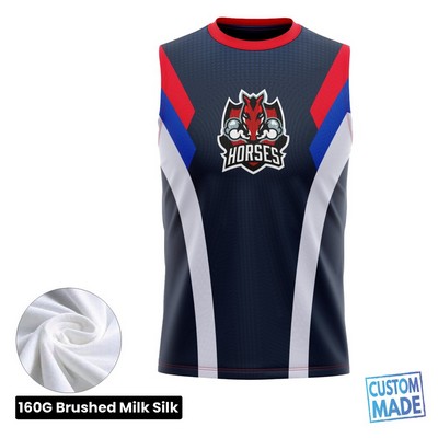 Unisex & Kids' Sublimation Sleeveless T-Shirt - 160G Brushed Milk Silk