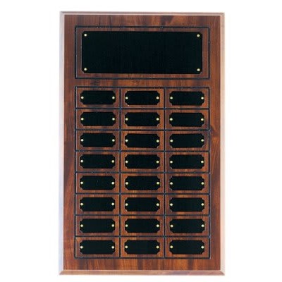Cherry Finish Completed Perpetual Plaque with 24 Plates