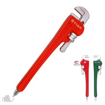 Pipe Wrench Shaped Pen With Magnet