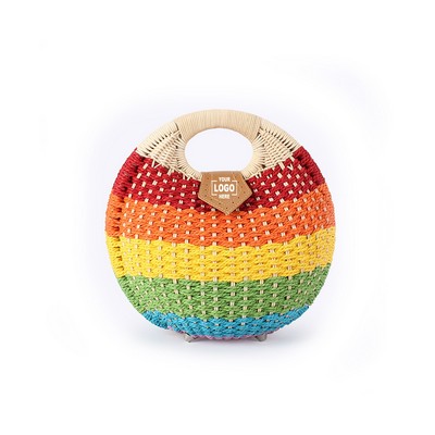 Seashell Woven Rattan Clutch