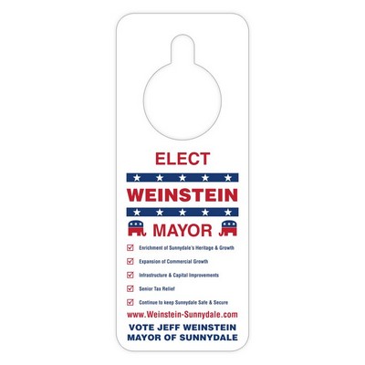 Plastic Door Hanger - 3x8 Laminated - 14 pt.
