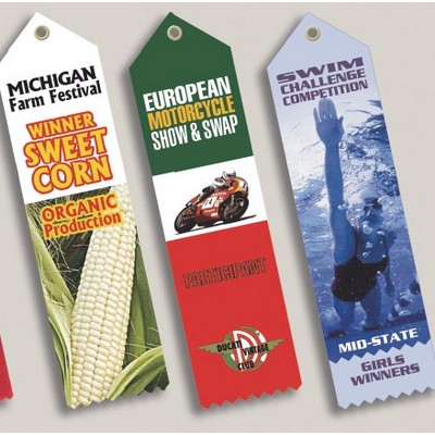 Custom Sublimated Award Ribbon w/Eyelet (2" x 6")