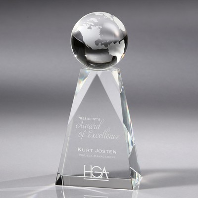 Apex Globe - Large optical crystal award