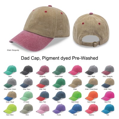6 Panels Garment Pre-Washed Relaxed Golf Pigment Dyed Dad Cap