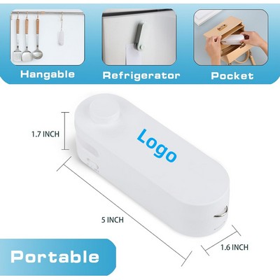 Mini Bag Sealer Multifunctional 3 in 1 Portable Rechargeable Chip Bag Sealer