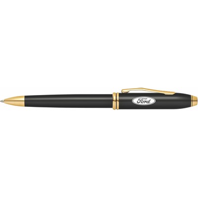Cross® Townsend® Black Lacquer with 23 Karat Gold Plated Ballpoint Pen