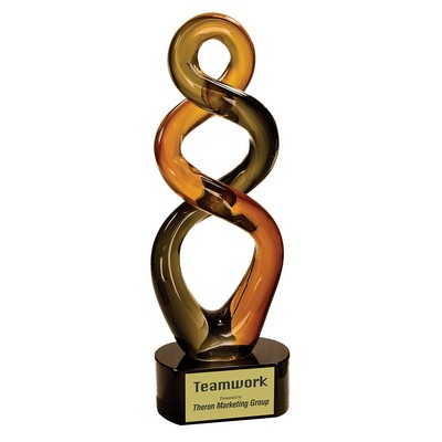 13.5" Brown Twist Art Glass