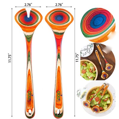2 Pieces Wooden Salad Serving Utensils Set