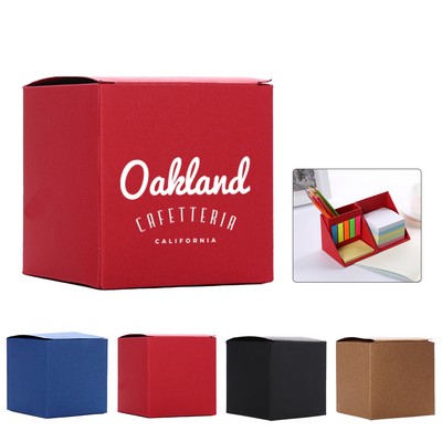 Sticky Notes Cube Box with Pen Holder
