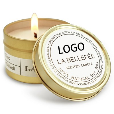 3.5 Oz Soy Wax Scented Candle In Round Tin