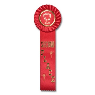 11" Second Place Stock Rosette w/Trophy Cup Medallion