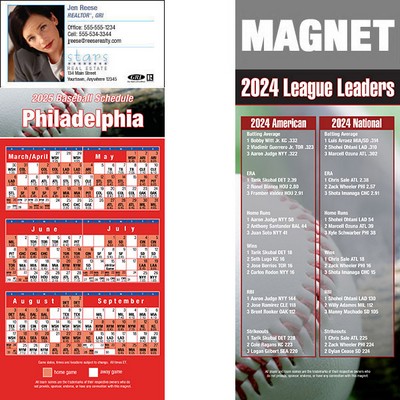 Philadelphia Pro Baseball Schedule Magnet (3 1/2"x8 1/2")