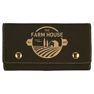 Black/Gold Leatherette Card & Dice Set