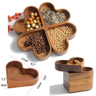 Love Heart Shaped Wooden Tray