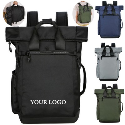 Laptop Backpack Roll Top School Bag for 15.6 Inch Laptop