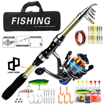 70.86 Inch Long Cast Rod Fishing Wheel Rod With A Black Bag