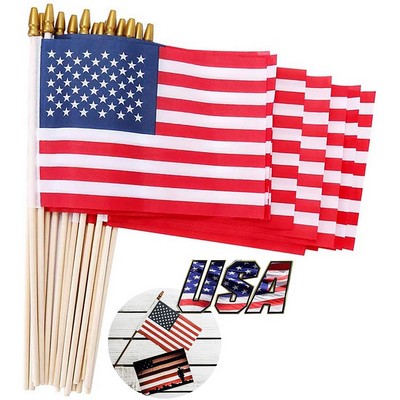 Handheld Mini USA Flag on Stick 5 x 8 Inch(Free Shipping)