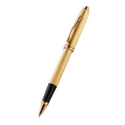 Cross® Townsend® Polished 23KT Gold-plated Engraved Diamond Pattern Rollerball Pen