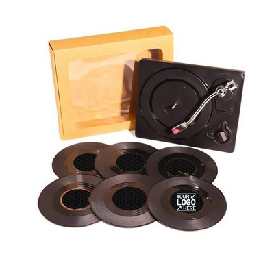 Vinyl record coaster set
