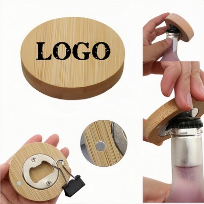 Round Wooden Bottle Opener