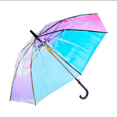 SC Holographic Iridescent Transparent Umbrella