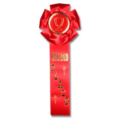 11½" Second Place Stock Rosette w/Trophy Cup Medallion