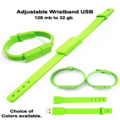 Adjustable Wristband Flash Drive - 128 MB Memory No Extra Tariff