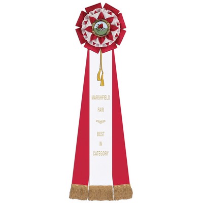28" Barnes 3 Streamer Rosette Award Ribbon