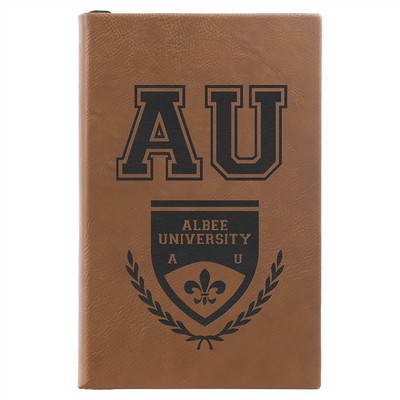Dark Brown Faux Leather Journal, 5 1/4" x 8 1/4"