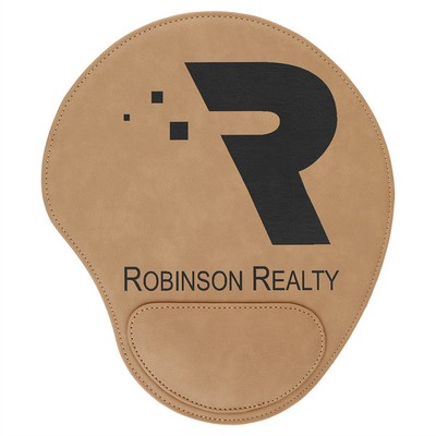 Mouse Pad, Light Brown Faux Leather