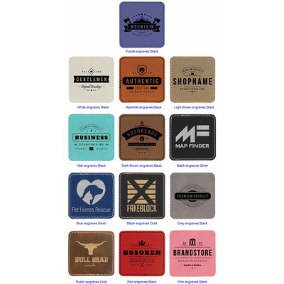2.5" x 2.5" Square Leatherette Patch with Adhesive