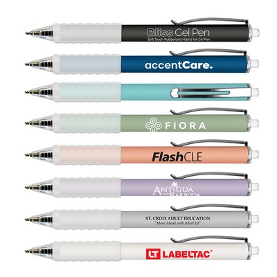Bliss Gel Soft Touch Rubberized Hybrid Ink Gel Pen with Grip - Blue Writing Ink