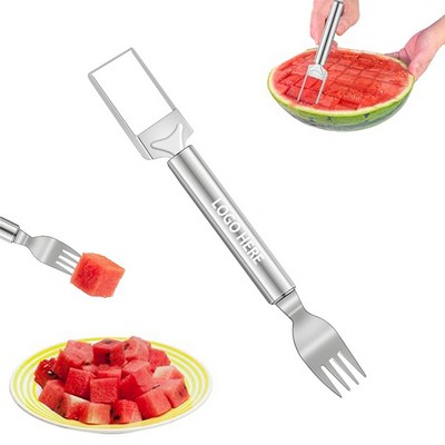 2 In 1 Stainless Steel Watermelon Cutter and Fork
