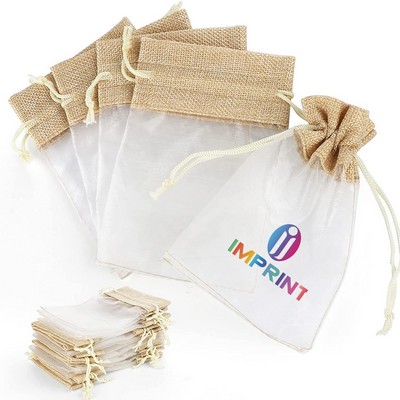 Organza Burlap Drawstring Bag