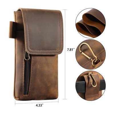 Leather Cell Phone Holster with Belt Loop