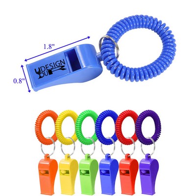Survival Training Coil Wristband Whistle Keychain