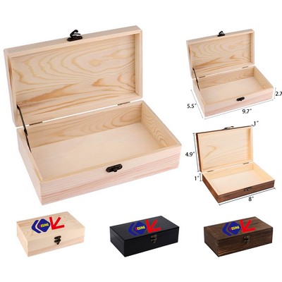 Wooden Keepsake Box with Hinged Lid
