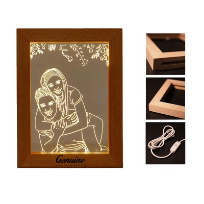 Acrylic Picture Frame Hand Carved Night Light